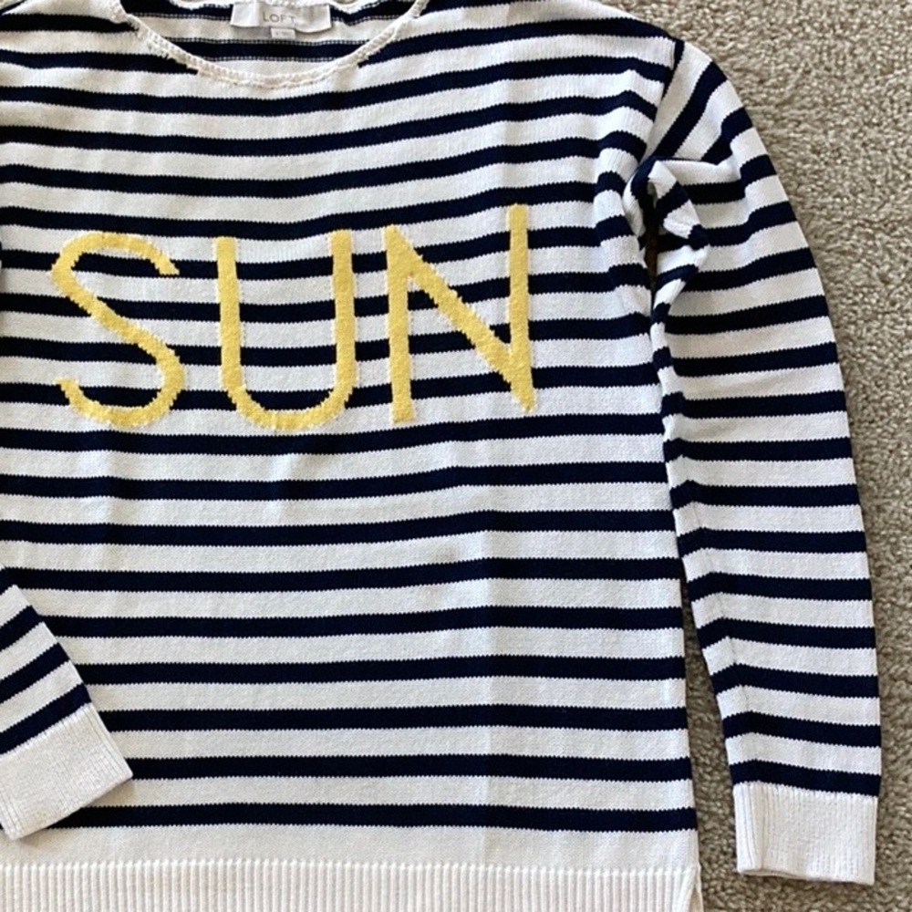 LOFT Striped ‘SUN’ Sweater - Picture 4 of 6